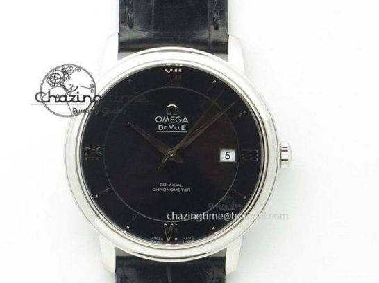 0814 De Ville MK 1:1 Best Edition SS White Dial On Black Leather Asian Seagull T1701 (Sec@6) Sporty 8244